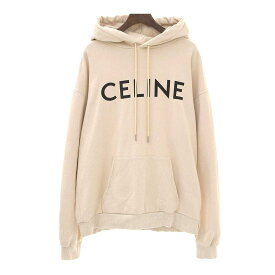 セリーヌ ロゴ ルーズ フーディー 2Y321670Q メンズ ベージュ CELINE 【中古】 【アパレル・小物】