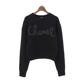 シャネル ロゴ カシミヤ ニット P65189K61044 レディース ブラック CHANEL 【中古】 【アパレル・小物】