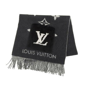 ルイヴィトン マフラー コールド レイキャビック ミンクポケット M74353 ユニセックス ブラック グレー LOUIS VUITTON 【中古】 【アパレル・小物】