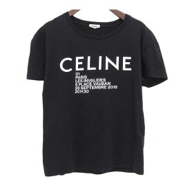 セリーヌ ロゴ プリント Tシャツ X008375E メンズ ブラック CELINE 【中古】 【アパレル・小物】