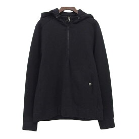 エルメス セリエボタン ハーフジップ スウェット パーカー レディース ブラック HERMES 【中古】 【アパレル・小物】