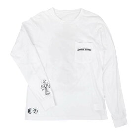 クロムハーツ セメタリークロス バック プリント ロングスリーブ Tシャツ メンズ ホワイト CHROME HEARTS 【中古】 【アパレル・小物】