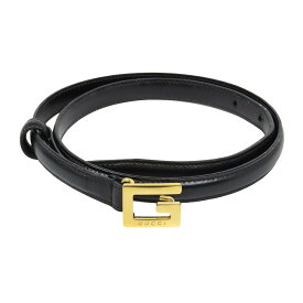 グッチ スクエアG バックル ベルト 70/28 037・1046・0969 メタル レザー ユニセックス ブラック GUCCI 【中古】 【アパレル・小物】