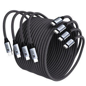�u USBC�P�[�u�� 60W�����[�d 4�{�Z�b�g (1M×2+2M×2 �u���b�N) �����ϋv������������i�C�����ґgiPhone 16/15/Pro/Plus/Pro Max�AiPad Mini�AMacBook�AGalaxy S23�Ȃ�USBC�Ή��@���
