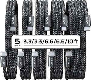 USB C & USB C �P�[�u�� �}���[�d60W/4�{Typec �P�[�u�� �^�C�vc (�Ƒ��̃f�o�C�X�A��Z�b�g�ł܂��Ȃ�) PD �����Ղ��[�[�d�� CtoC �R�[�h ���ϋv 48�{�i�C�����D�� �����䓯���[�d�\ iPhone 17 16 15 P