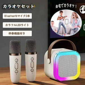 ���K �}�C�N �ƒ�p LED�X�s�[�J�[ �}�C�N karaoke �X�s�[�J�[ �� Android/iPhone�ɑΉ� �����}�C�N �f���G�b�g 2�{�t�� ���� �}