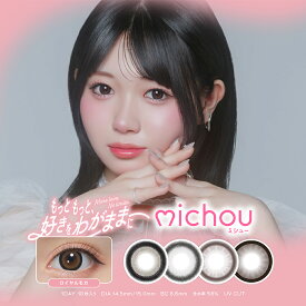 【2箱セット】michou ミシュー 14.5mm 15.0mm 1day 10枚入り カラコン ワンデー 度あり 度なし 大き目 ナチュラル 太フチ 細フチ ピンク ブラウン グレー ブラック ベージュ UVカット