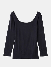 [まるで毛布！のような暖かさ・薄手]深スクエアネック長袖 レディース インナー 肌着