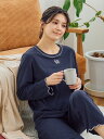 [着る！疲労回復リカバリーウェア]ベア天竺センターロゴ刺繍パジャマ