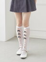 【P5倍 さらに最大15%OFFクーポンあり 5/9 20:00〜5/16 01:59迄】リボン付きレースハイソックス40cm丈 レディース ソックス 靴下 下着 可愛い おしゃれ ハイソックス