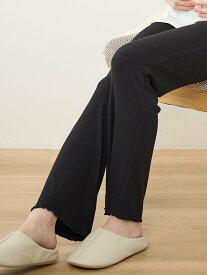 レディース レギンス 10分丈 綿混 [マタニティ]裾メローリブレギンスボトム