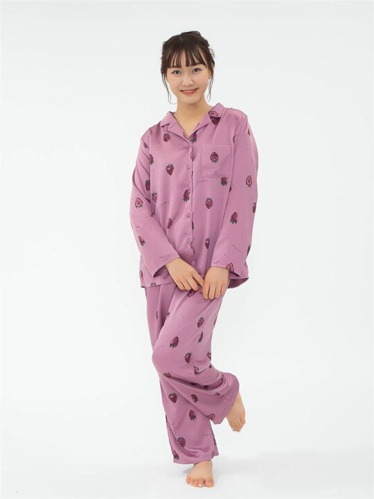 楽天市場 レディース ルームウェア パジャマ Tutuanna チュチュアンナ いちご柄サテンパジャマ 8 18new チュチュアンナ 楽天市場店