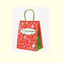 [業務用]クリスマス 紙袋手提げ<br>アンティークノエル T-2(小サイズ)200枚<br><br>クリスマスのプレゼントやお菓子のラッピングに。おしゃれでかわいい柄のプレゼントラッピングに紙製の袋 クリスマスラッピングの激安の包装用品(袋 手提げ袋 手提げバック)