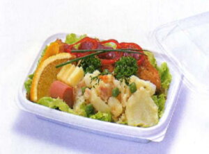 [業務用]プラスチックの使い捨て惣菜容器(総菜容器)CTデリカン18-13F白本体(四角)透明蓋付きセット 50個入りシンプルでおしゃれなおかず入れです。(お惣菜/おかず/デザート/フルーツ)に。電子