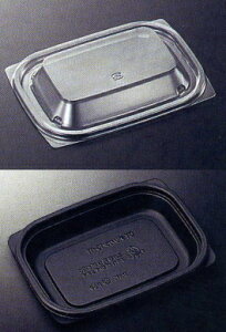 [業務用]プラスチックの使い捨て惣菜容器(総菜容器)CTデリカン15-11黒本体(四角)透明蓋付きセット 50個入りシンプルでおしゃれなおかず入れです。(お惣菜/おかず/デザート/フルーツ)に。電子