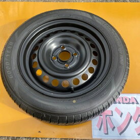 【中古】スペアタイヤに最適ホンダ純正 フィット スチールホイール6J15+50＋グットイヤー6.9mm8分山2022年生産タイヤ185/60R15、1本、テンパータイヤの代わりや応急用に最適、曲げた方の交換用通常使用もOKインサイト、フィット、フィットシャトル