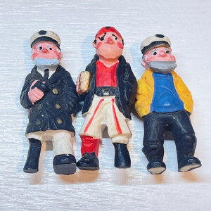 マドロス人形 3体セット海賊 パイレーツ 小さい人形身長約4.5cmfeelthesea海を感じる置物南国テイストマリン雑貨ハワイアン雑貨お部屋、店舗、ホテルのイメージアップジオラマや手作り品のパ