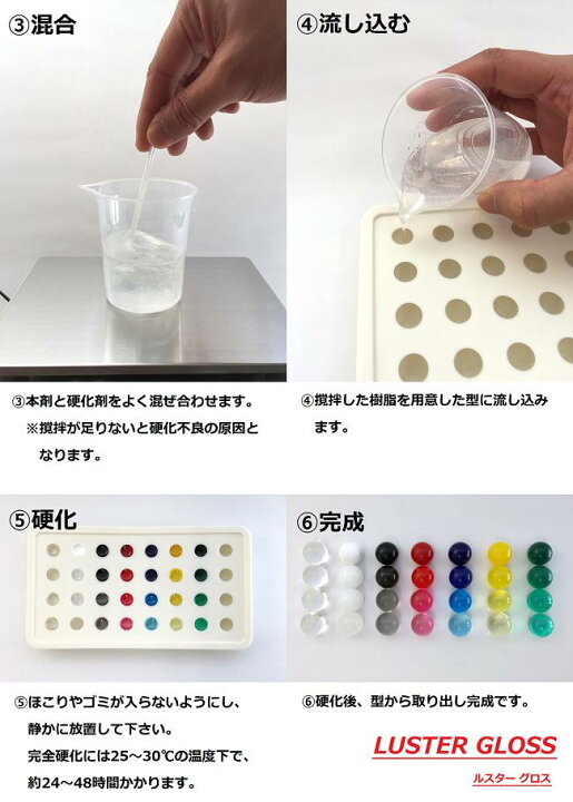 楽天市場】艶 二液性エポキシレジン液 【ハード】本剤250g/硬化剤125g  