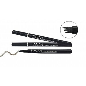 PAM リキッドアイブロウ プラチナライン 眉ティント 筆 洗っても 落ちない 消えない ウォータープルーフ 眉墨 アイブロウ ゴールデンブラウン アッシュブラウン チャコールブラック 4山形タ