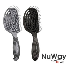 NuWay DoubleC Pro ニューウェイ ダブルCプロ ヘアブラシ くし ブラック グレー 通気性 ブロー プロ用 ディタングルブラシ プロ用美容室専門店 つや髪美肌研究SHOP