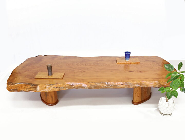屋久杉 座卓 テーブル 106×76cm 座敷机 センターテーブル 高級家具/訳 