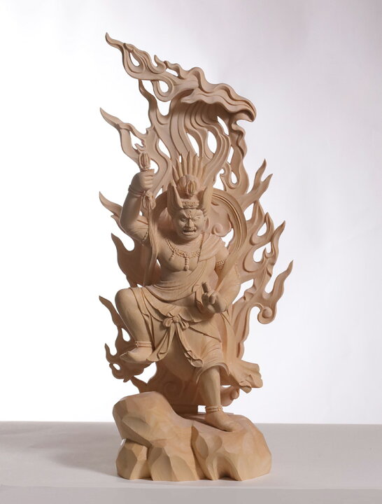 楽天市場】【総高44cm】蔵王権現 木彫り 仏像 一刀彫 / 素材：桧（置物 