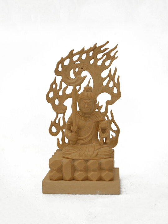 楽天市場】【総高7cm】不動明王 木彫 仏像 一刀彫 / 材質：柘植（置物 