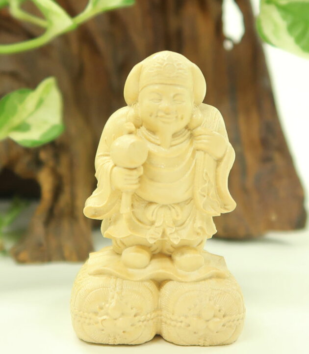楽天市場】大黒様 木彫り 置物 仕様：無垢 / 素材：水柘植(大黒天,木彫 