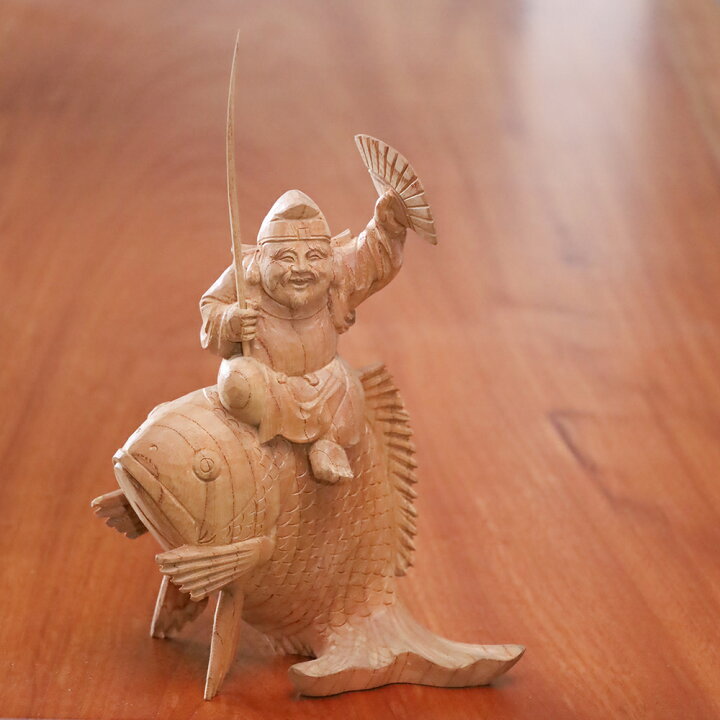 楽天市場】【総高27cm】恵比寿様 木彫り 福の神 縁起物仕様：無垢 