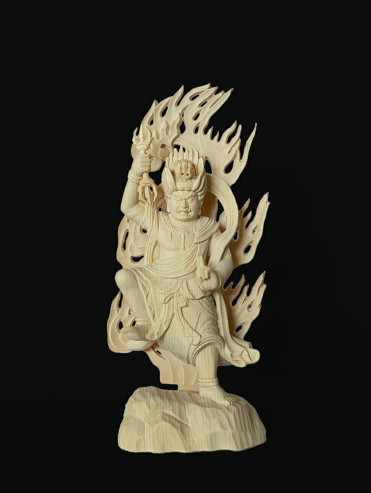 楽天市場】【総高21cm】蔵王権現 木彫り 仏像 一刀彫 / 素材：桧（置物 
