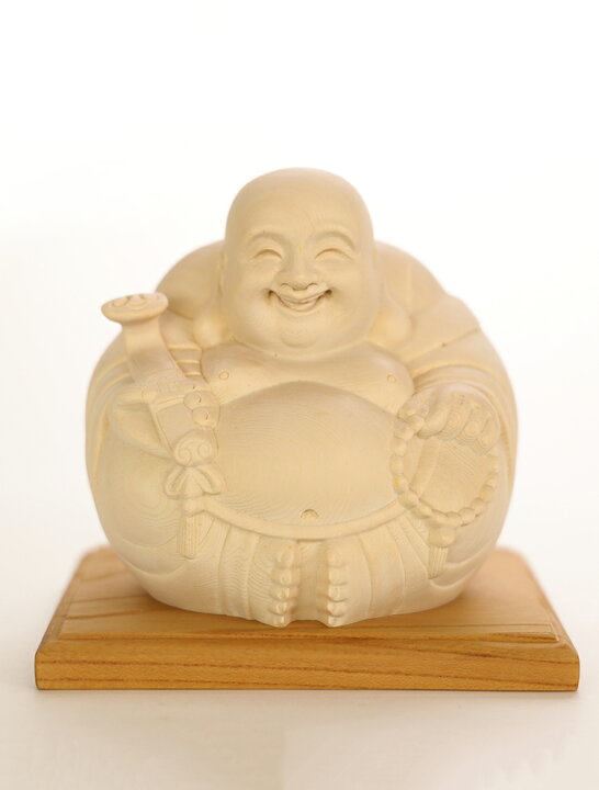 楽天市場】【高13cm】布袋様 木彫り 置物 一刀彫 / 素材：ひのき 