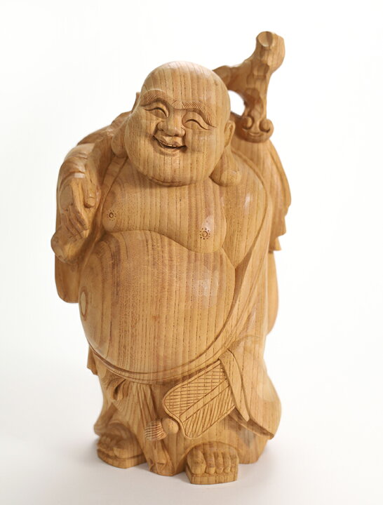 楽天市場】【高32cm】布袋様 木彫り 置物 仕様：無垢 / 素材：欅 