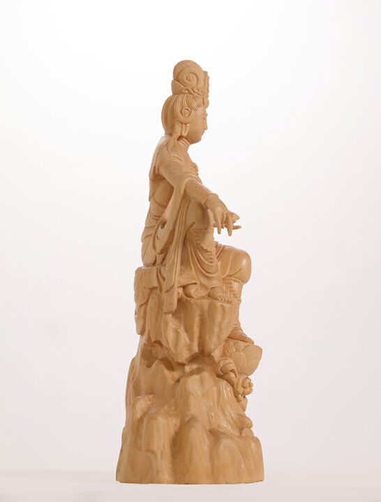 楽天市場】【総高17cm】観音様 木彫り 仏像 一刀彫 / 素材：柘植（置物 