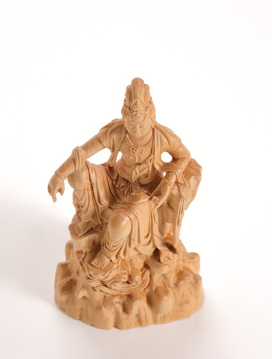 楽天市場】【総高17cm】観音様 木彫り 仏像 一刀彫 / 素材：柘植（置物 