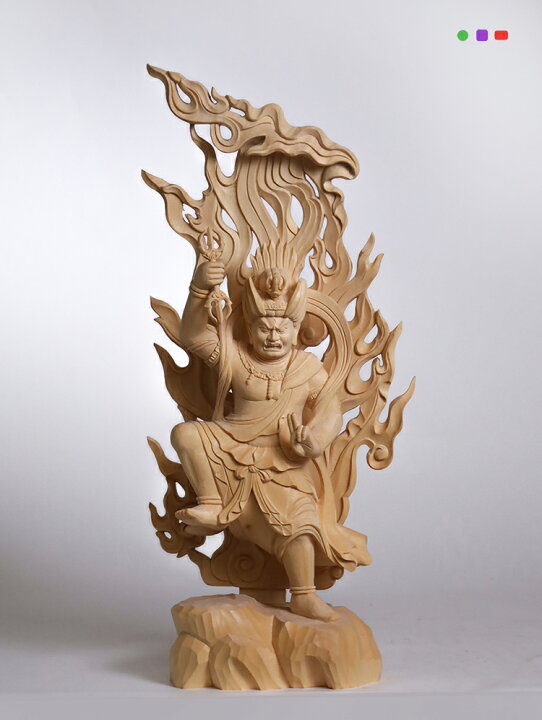 楽天市場】【総高44cm】蔵王権現 木彫り 仏像 一刀彫 / 素材：桧（置物 