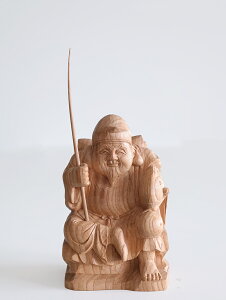 【総高26cm】〜木彫り 仏像 恵比寿様〜仕様:無垢 / 素材:けやき