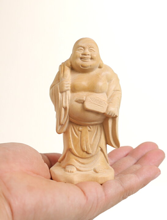 楽天市場】【総高10cm】布袋様 木彫り 置物 仕様：無垢 / 素材：柘植 