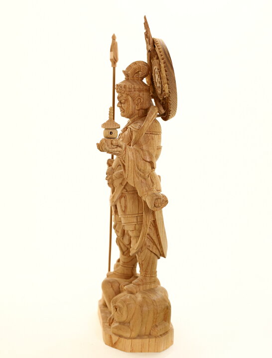 楽天市場】【総高33cm】毘沙門天 木彫り 仏像 縁起物 〜『一刀彫 