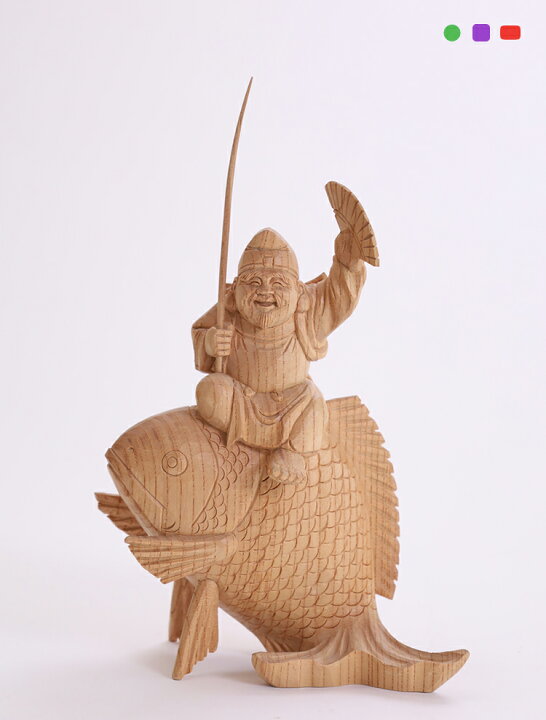 楽天市場】【総高27cm】恵比寿様 木彫り 福の神 縁起物仕様：無垢 