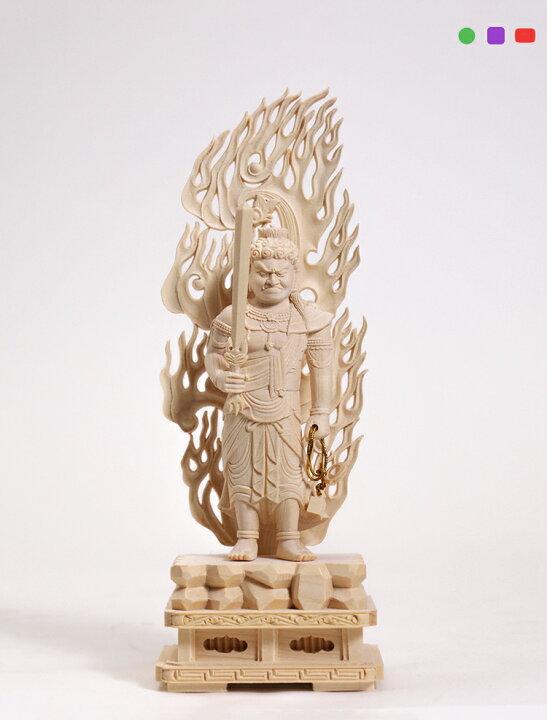 楽天市場】【総高21cm】不動明王 木彫 仏像 一刀彫 / 素材：桧（縁起物 