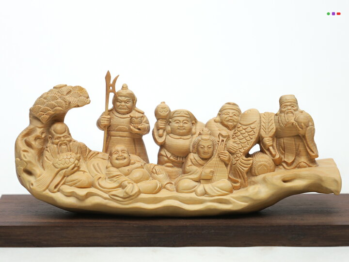 楽天市場】七福神 木彫り 置物一刀彫 / 素材：柘植 : 津山銘木有馬店