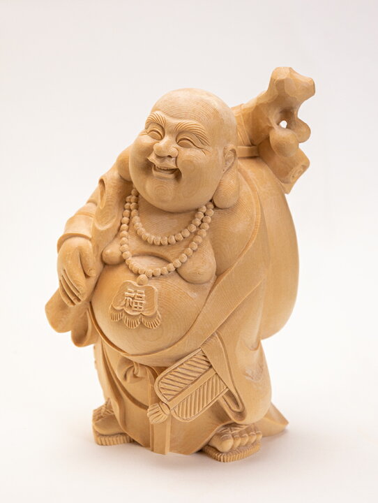 楽天市場】【高20cm】布袋様 木彫り 置物 仕様：無垢 / 素材：桧 