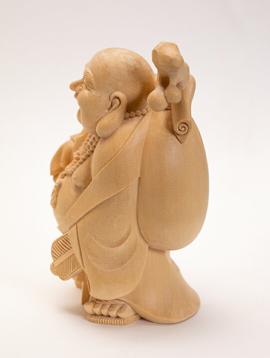 楽天市場】【高20cm】布袋様 木彫り 置物 仕様：無垢 / 素材：桧 