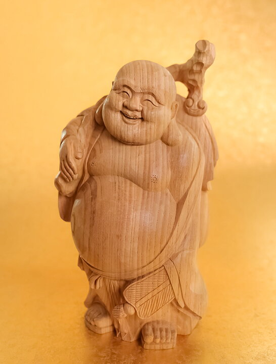 楽天市場】【高32cm】布袋様 木彫り 置物 仕様：無垢 / 素材：欅 