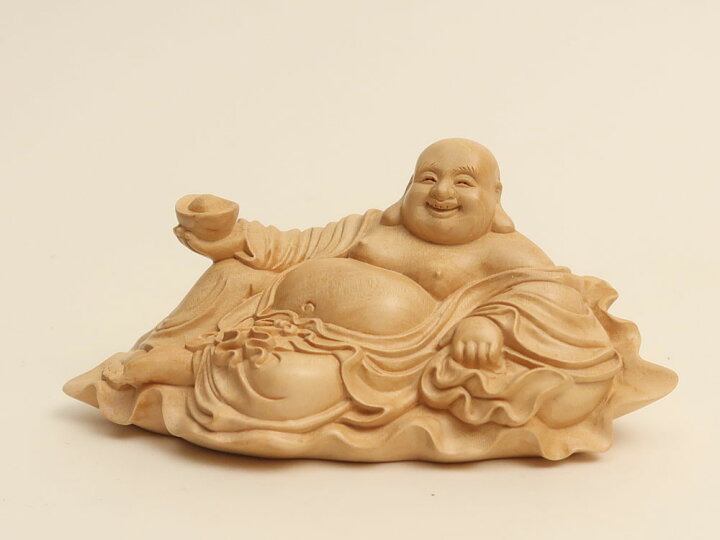 楽天市場】【子宝】【金運招福】布袋様 木彫り 福の神 縁起物一刀彫 