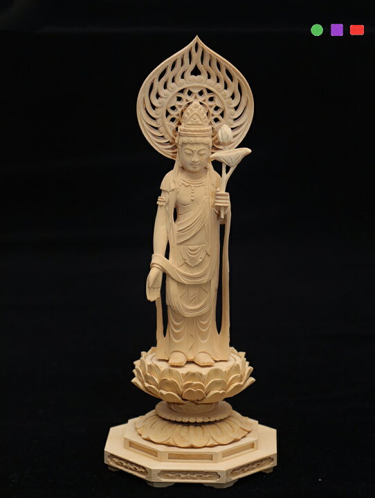 楽天市場】【総高21cm】観音菩薩 木彫り 仏像仕様：無垢 / 素材：柘植 