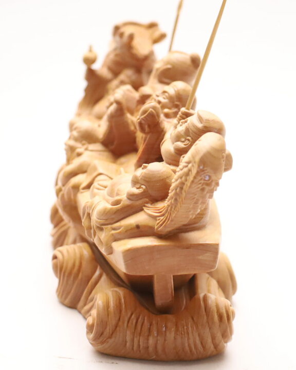 楽天市場】【横幅20cm】〜木彫リ 七福神〜一刀彫 / 素材：柘植 : 津山 