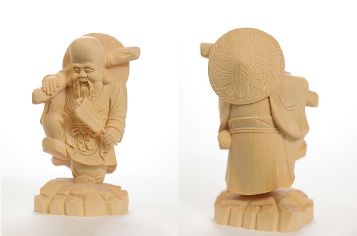 楽天市場】【横幅67cm】木彫り 七福神 置物 一刀彫 / 素材：ひのき 