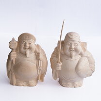 楽天市場】木彫 恵比寿・大黒 置物の通販