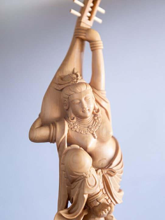 楽天市場】【総高22cm】飛天女 木彫り 仏像 仕様：無垢 / 素材：柘植 